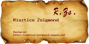 Risztics Zsigmond névjegykártya